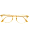 Tom Ford Round Frame Glasses In Yellow & Orange