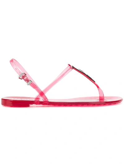 Karl Lagerfeld Jelly Karl And Cat Sandals In Pink & Purple