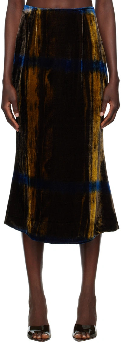 Kim Shui Brown Printed Midi Skirt