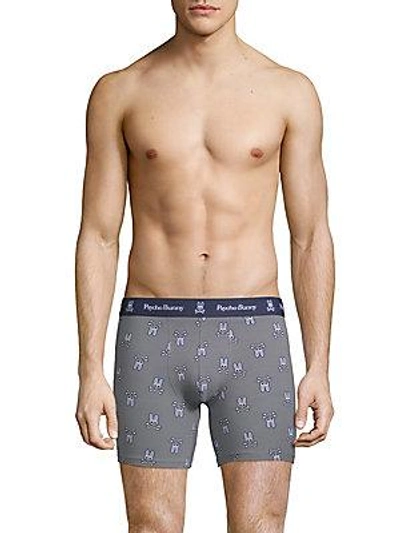 Psycho Bunny Two-pack Stretch Cotton Boxer Briefs In Grey