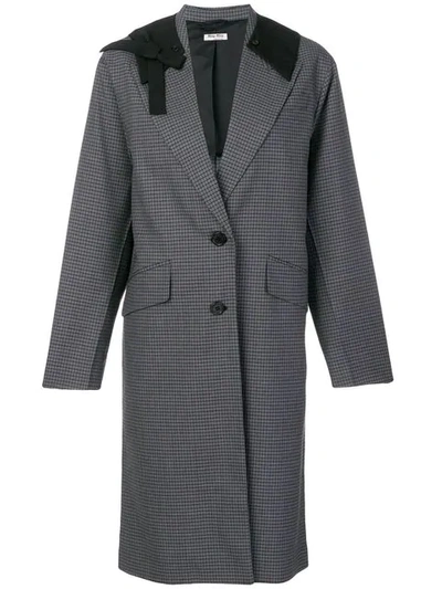 Miu Miu Contrast Collar Coat In Grey