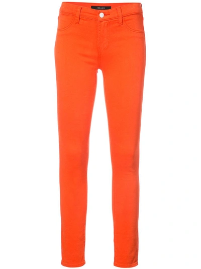 J Brand Classic Skinny-fit Jeans In Red