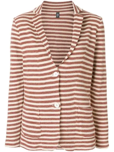 Eleventy Striped Blazer In Brown