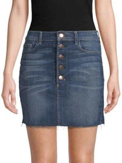 J Brand Classic Distressed Skirt In Blue
