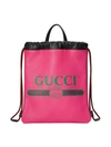 Gucci Print Small Drawstring Backpack In Pink