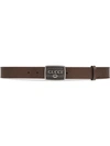 Gucci Leather Belt With  Logo Buckle In Brown