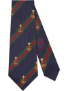 Gucci Striped Silk-blend Tie In Blue