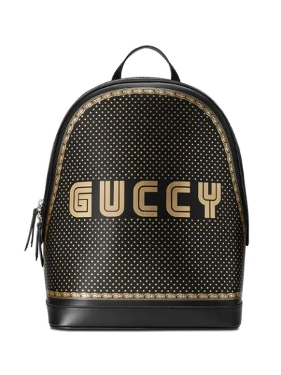 Gucci Magnetismo Leather Backpack - Black In Black,gold