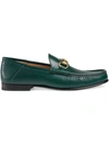 Gucci Horsebit Leather Loafers In Green