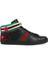Gucci New Ace High-top Leather Trainers In Black