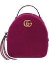 Gucci Gg Marmont Velvet Backpack In Pink