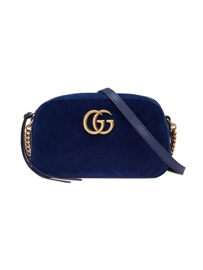 Gucci Gg Marmont Velvet Small Shoulder Bag In 4511