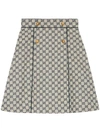 Gucci Logo-print Cotton-blend Skirt In White