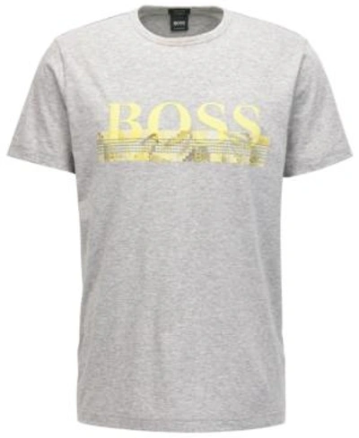 Hugo Boss Boss Men's Graphic Cotton T-shirt In Grey