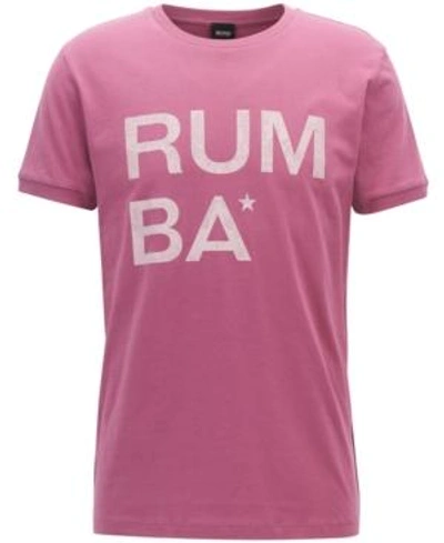 Hugo Boss Boss Men's Graphic Cotton T-shirt In Pink