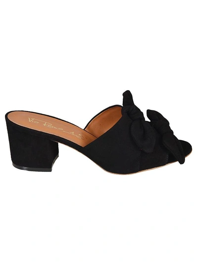 Via Roma 15 Double Bow Sandals In Black