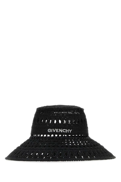 Givenchy Logo Embroidered Lace Bucket Hat In Nero