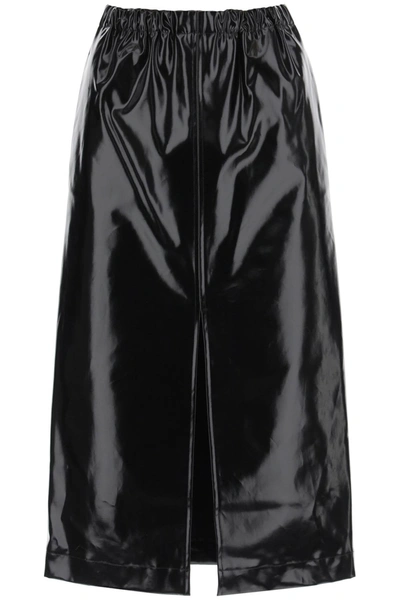 Maison Margiela Midirock Front Slit Skirt In Black