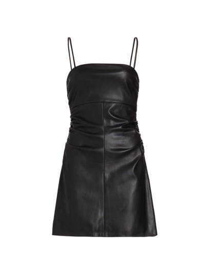 Proenza Schouler Women's Ruched Faux Leather Minidress In Black