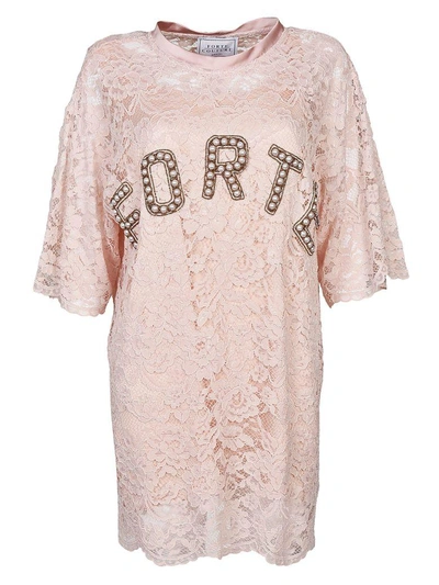 Forte Couture Lace T-shirt Dress In Pink