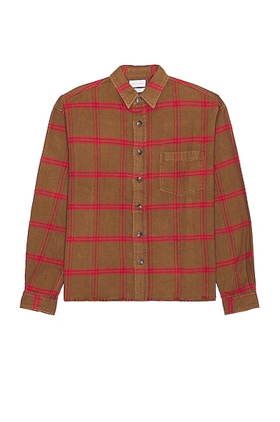 John Elliott Hemi Checked Cotton-flannel Shirt In Brown