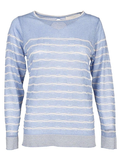 Chiara Bertani Striped Sweater In Blue/white