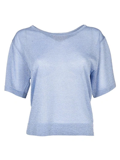 Chiara Bertani Boat Neck T-shirt In Blue