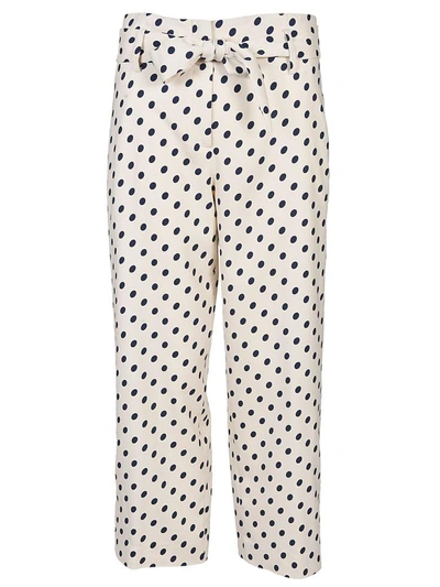 True Royal Marta Dotted Trousers In White-black
