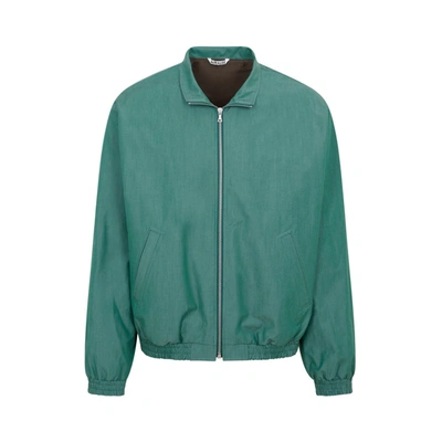 Auralee Zip Blouson Jacket In Green | ModeSens