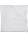 Lanvin Plain Silk Pocket Square In White