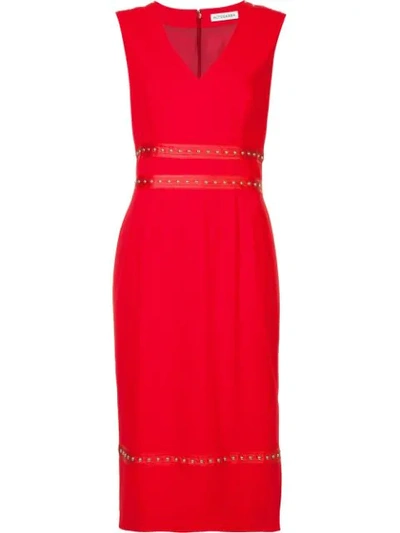 Altuzarra Studded Detail Midi Dress In Red
