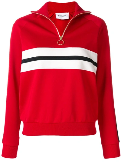 Harmony Paris Striped Zipped Sweatshirt