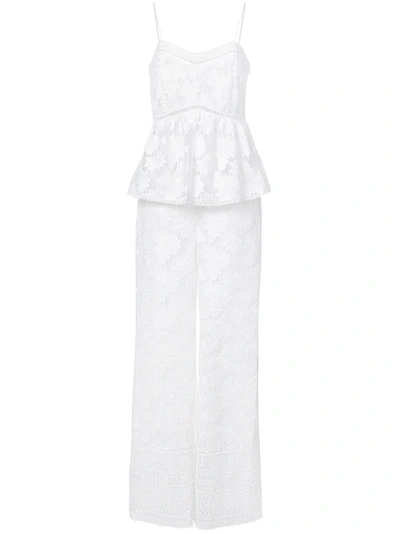 Rachel Zoe Lace-embroidered Jumpsuit In White