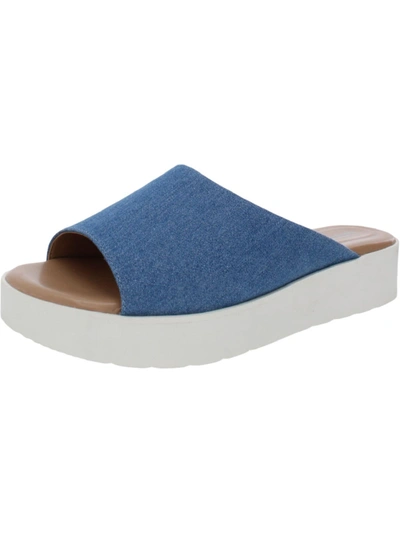 Easy Spirit Womens Slip On Slide Flatform Sandals In Blue