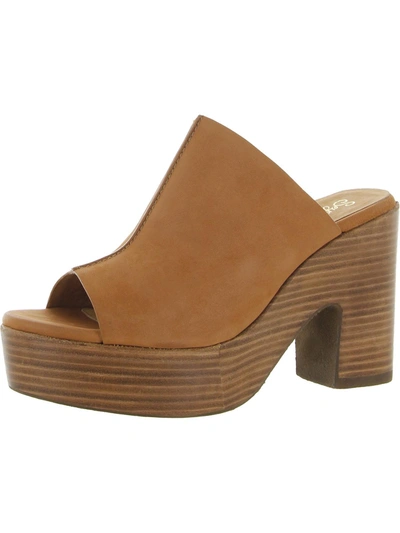 Seychelles Invigorated Womens Leather Peep Toe Heels In Tan