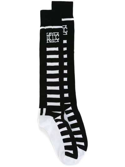 Ktz Striped Socks In Black