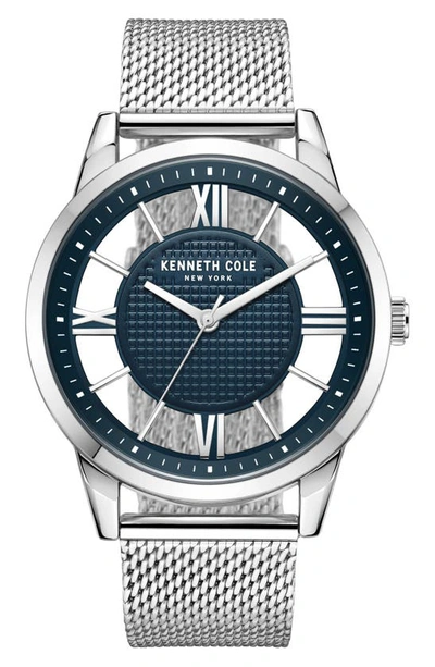 Kenneth Cole 3-hand Quartz Mesh Strap Watch In Silver