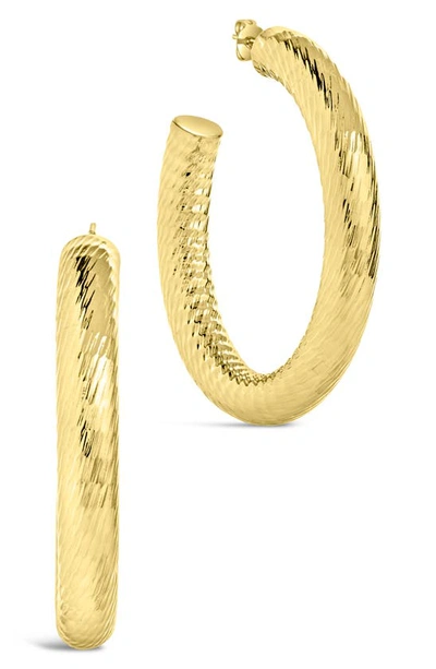 Sterling Forever Alayna Textured Hoop Earrings In Gold