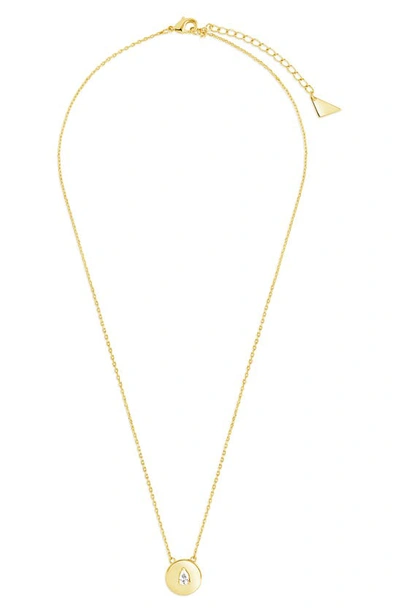 Sterling Forever Cassie Cubic Zirconia Circle Pendant Necklace In Gold