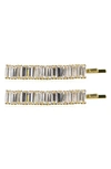 Brides And Hairpins Alissa Set Of 2 Crystal Bobby Pins In Gold