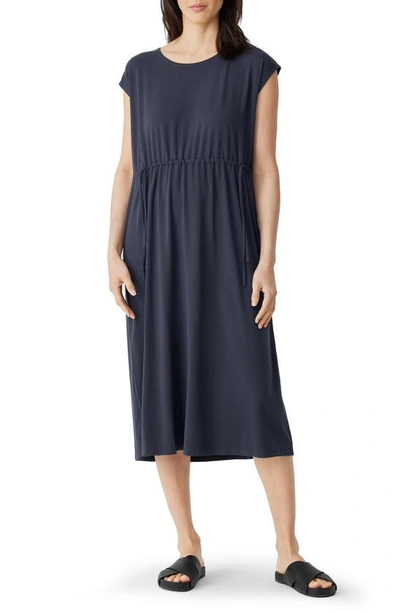 eileen fisher jersey shift dress Jewel Neck In Nocturne YGroup_theophania-maxi