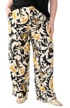 Sanctuary Print Wide Leg Trousers In Golden Hou