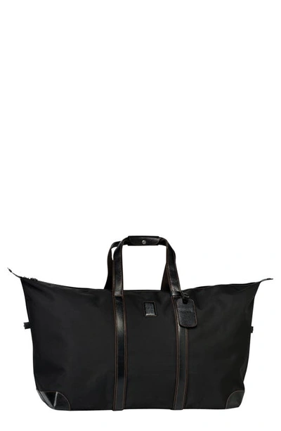 Longchamp Boxford Canvas & Leather Travel Bag In Black