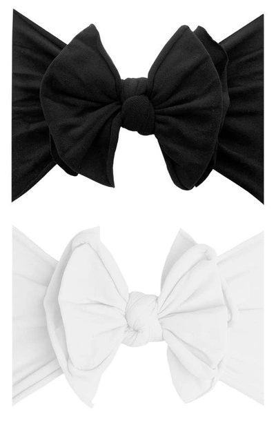 Baby Bling Babies' 2-pack Fab-bow-lous Headbands In Black White