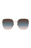 Isabel Marant 58mm Gradient Square Sunglasses In Rose Gold/ Rose Gold