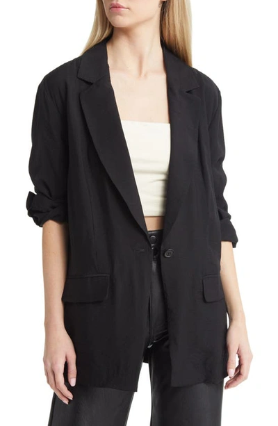 Open Edit Sheer Blazer In Black