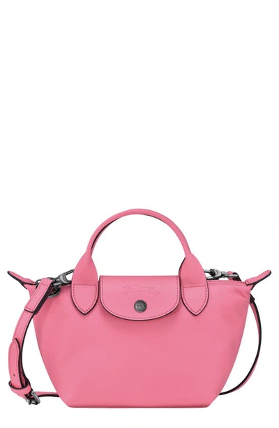 Longchamp Extra Small Le Pliage Xtra Leather Crossbody Bag In Pink