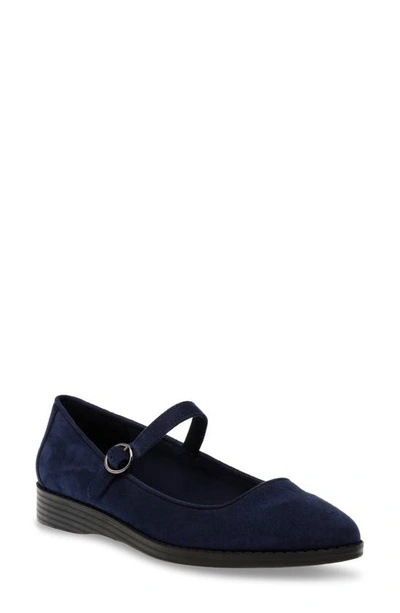 Anne Klein Sissy Mary Jane Flat In Navy