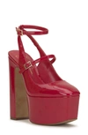 Jessica Simpson Pialley Ankle Strap Platform Pump In Richest Red