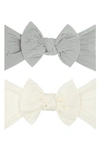 Baby Bling Babies' Headbands In Grey Ivory